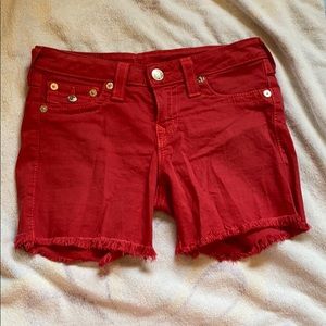 Red True religion shorts